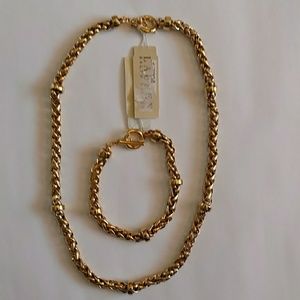 NWT Ralph Lauren Gold necklace, bracelet set